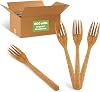 Vegetable Fiber Forks, Master Case 1000 PCS, 6.7” Long, Biodegradable, Heavy-Duty and Splinter Free, Eco-Friendly Forks, Perfect Sustainable Cutlery for All Types of Occasions by EMPACK USA