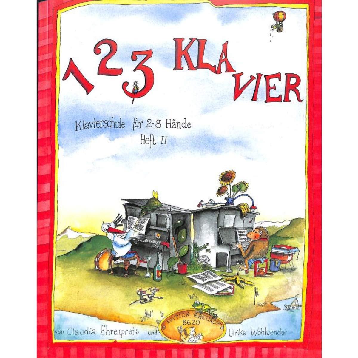 1 2 3 Klavier Band 2 inkl. praktischer Notenklammer - die Klavierschule für 7-11 jährige Kinder mit vielen farbigen Illustrationen sowohl für den Gruppen- als auch für den Einzelunterricht (Taschenbuch DIN A4 quer) von Claudia Ehrenpreis und Ulrike Wohlwe