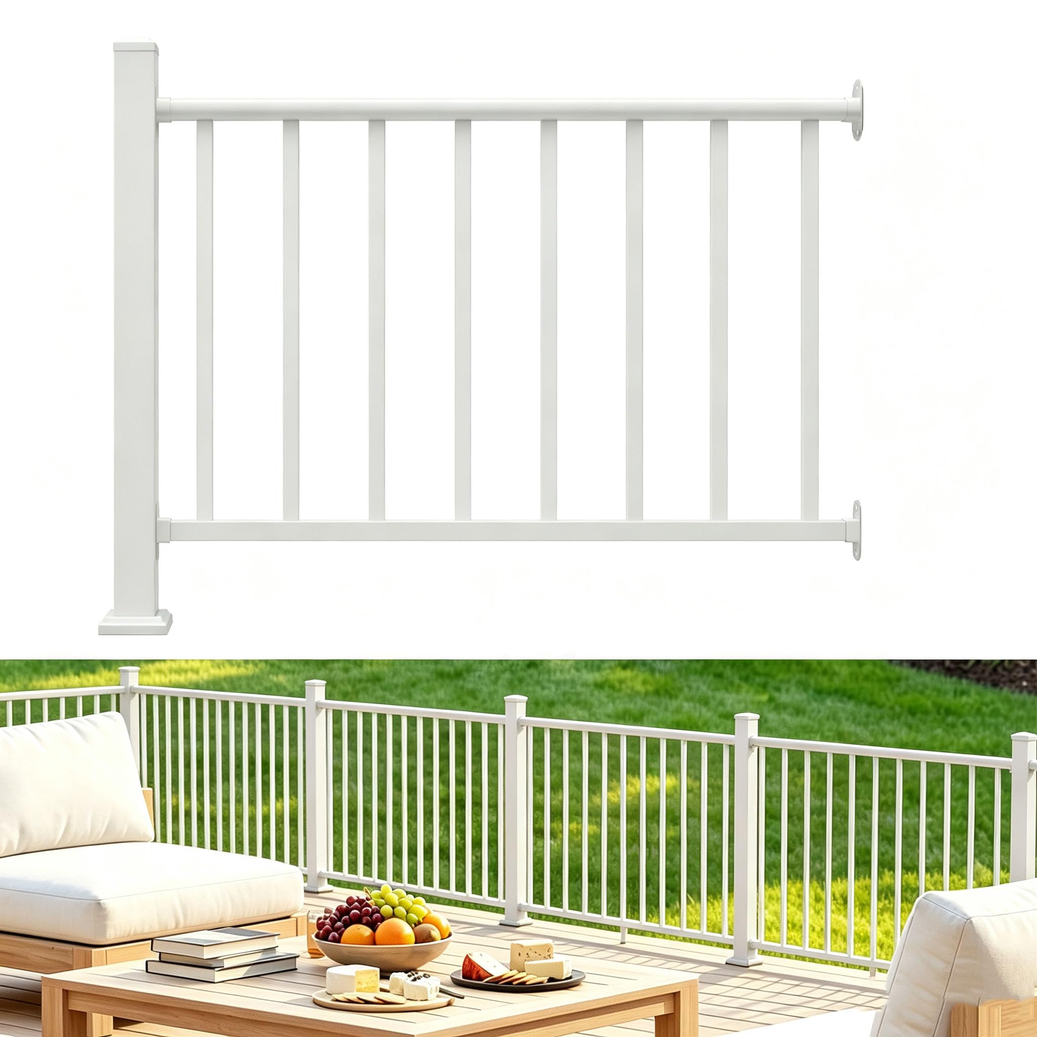 Photo 1 of Atemou 4FT Aluminum Deck Railing Kit - Black