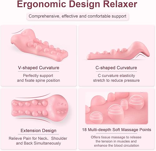 Miniatura 2 de Fanlecy Relajador de cuello y hombros con punto de masaje de espalda superior, dispositivo de tracción cervical para alivio del dolor de TMJ y