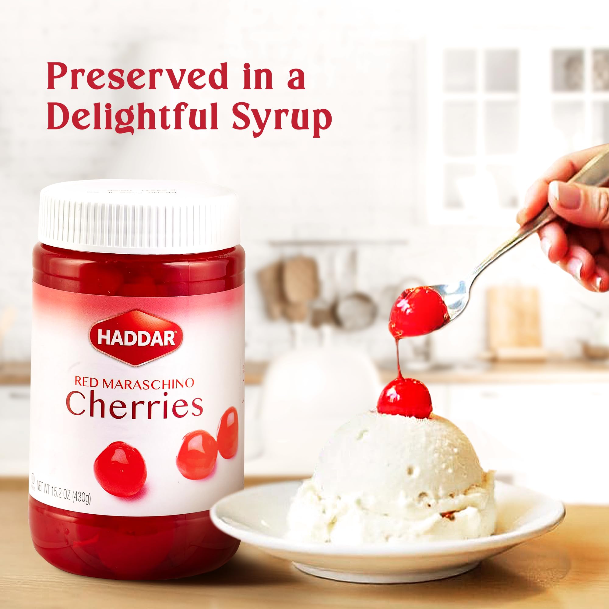Amazon.com : Haddar Red Maraschino Cherries, 15.2 oz | Old