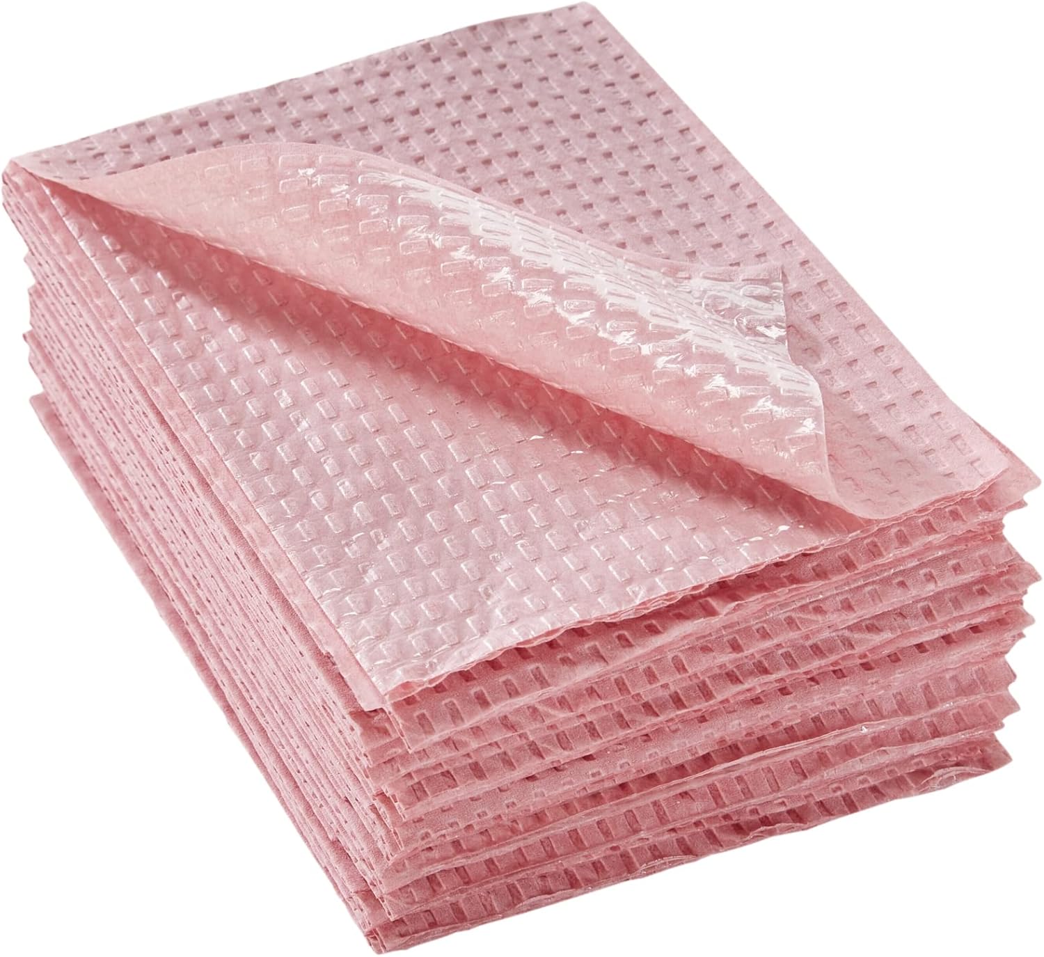 McKesson Disposable Towels [Pack of 500] for Dental Bibs, Nails, Tattoo, Dentist, Medical - 13 x 18 in, 2-Ply Tissue with Poly Back, Waffle Embossed, Mauve