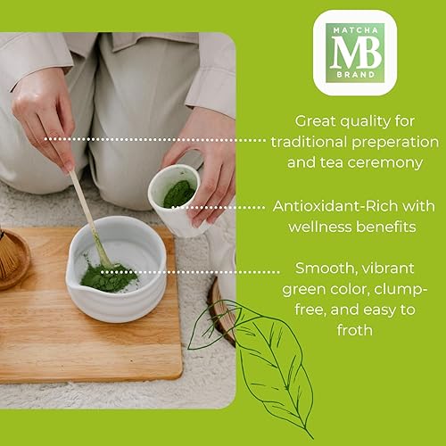 Miniatura 7 de Matcha Brand Lata de matcha orgánica de grado ceremonial, polvo de matcha de té verde japonés auténtico de alta calidad, 1.06 oz
