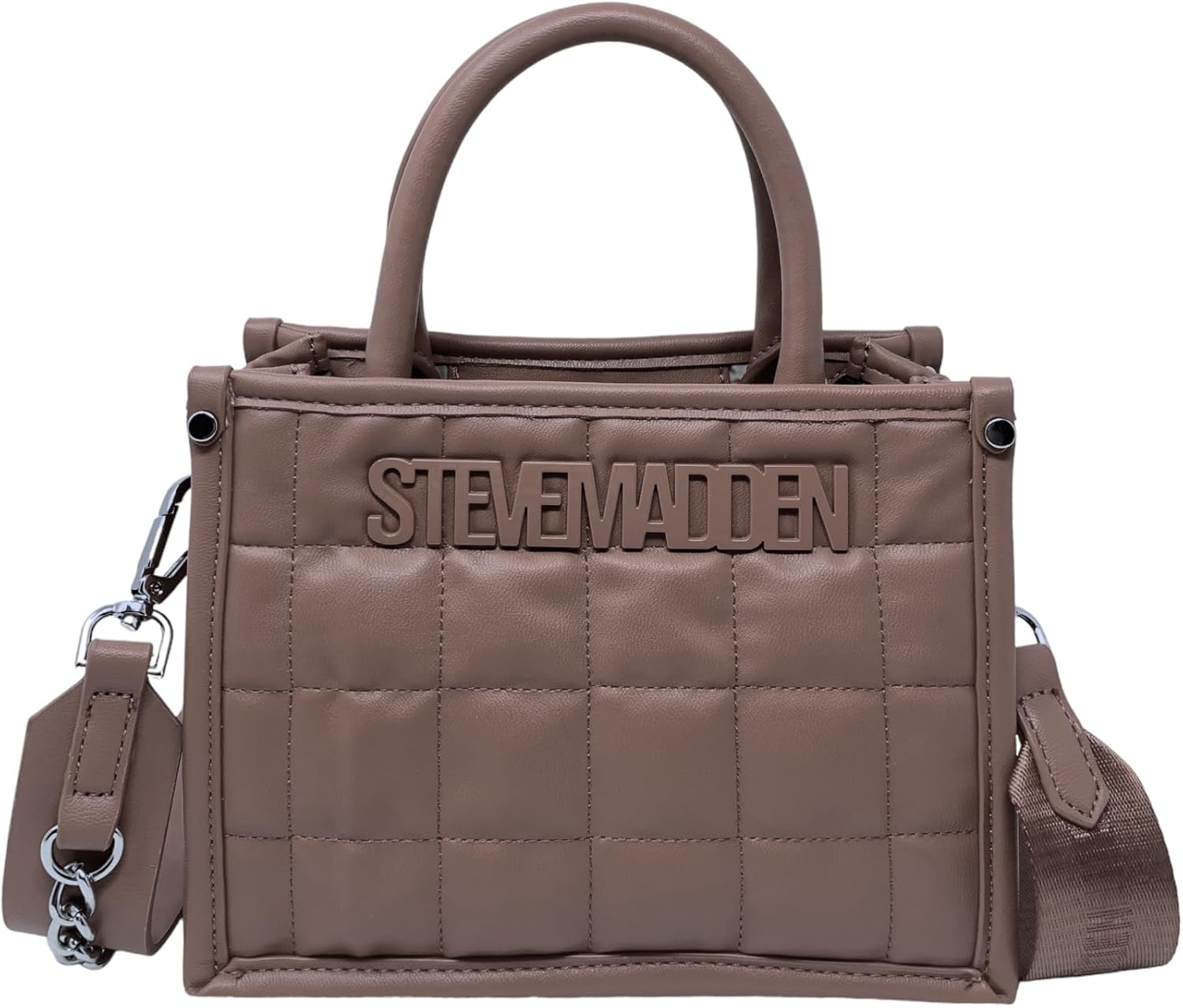 Steve Madden Bniko Convertible Crossbody Bag with 2 Straps (Mushroom