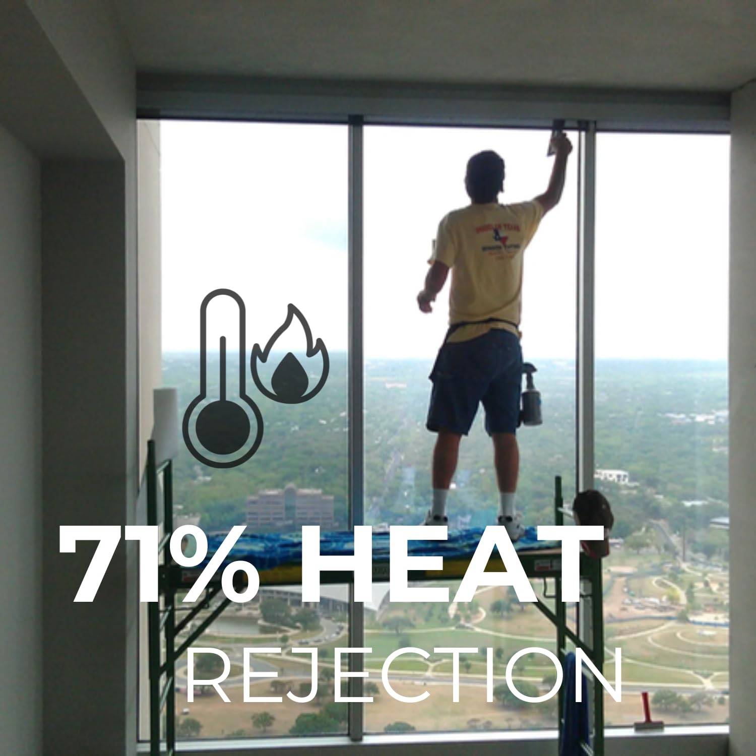 Ultra Vista Building Window Film – Heat Control, UV Blocking, Privacy Tint, Energy Saving, Shatterproof Glass Protection (40 Percent, 24 in x 25 FT)