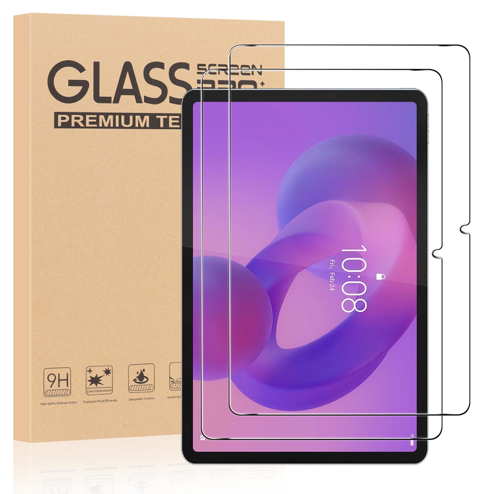 Coiwxmoi Szkło hartowane [2 sztuki] do Lenovo Idea Tab Pro/Yoga Tab Plus 2025 / Tab P12 2023 (12,7"), folia ochronna na ekran, 9 godzin jasności HD, odporna na zarysowania