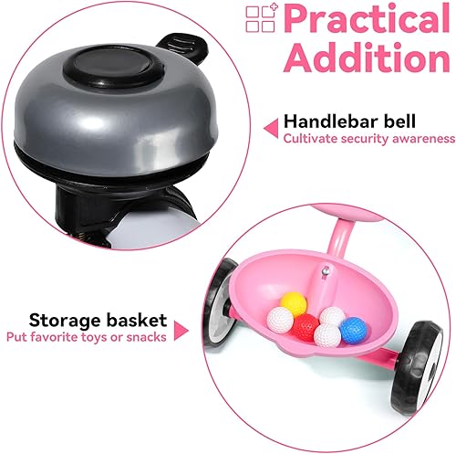 Miniatura 6 de Liberry Triciclo para niños de 2, 3 y 4 años, triciclo para niños con campana, cesta trasera y pedal extraíble, 3 ruedas en bicicleta, juguetes de