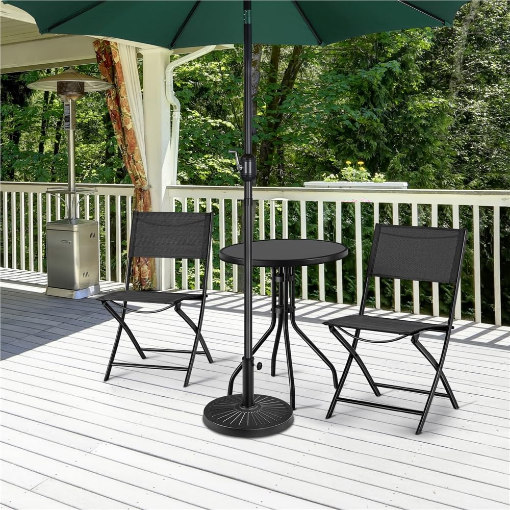 Yaheetech Pied de Parasol 12 kg Lestage pour Parasols en Résine et Fer pour Terrasse, Piscine, Patio, Jardin, Restaurant Bronze Φ46×33 cm