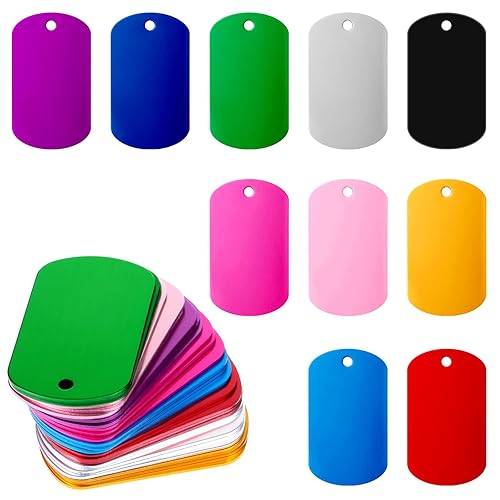 25 Stück Aluminiumgravur Rohlinge, Stanzrohlinge Aluminium Blank Dog Tags Schildform