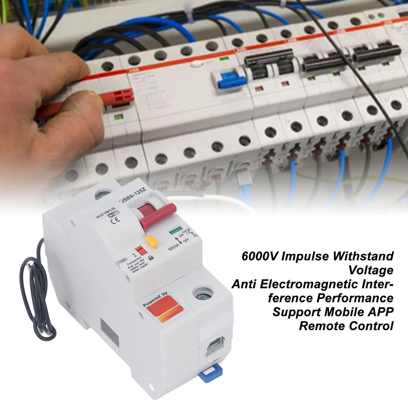 Generic Przerywacz WiFi Inteligentny Miniaturowy Przełącznik Zdalnego Sterowania 1P do Automatyki Domowej 80A Materiał Zmniejszający palność (220V)