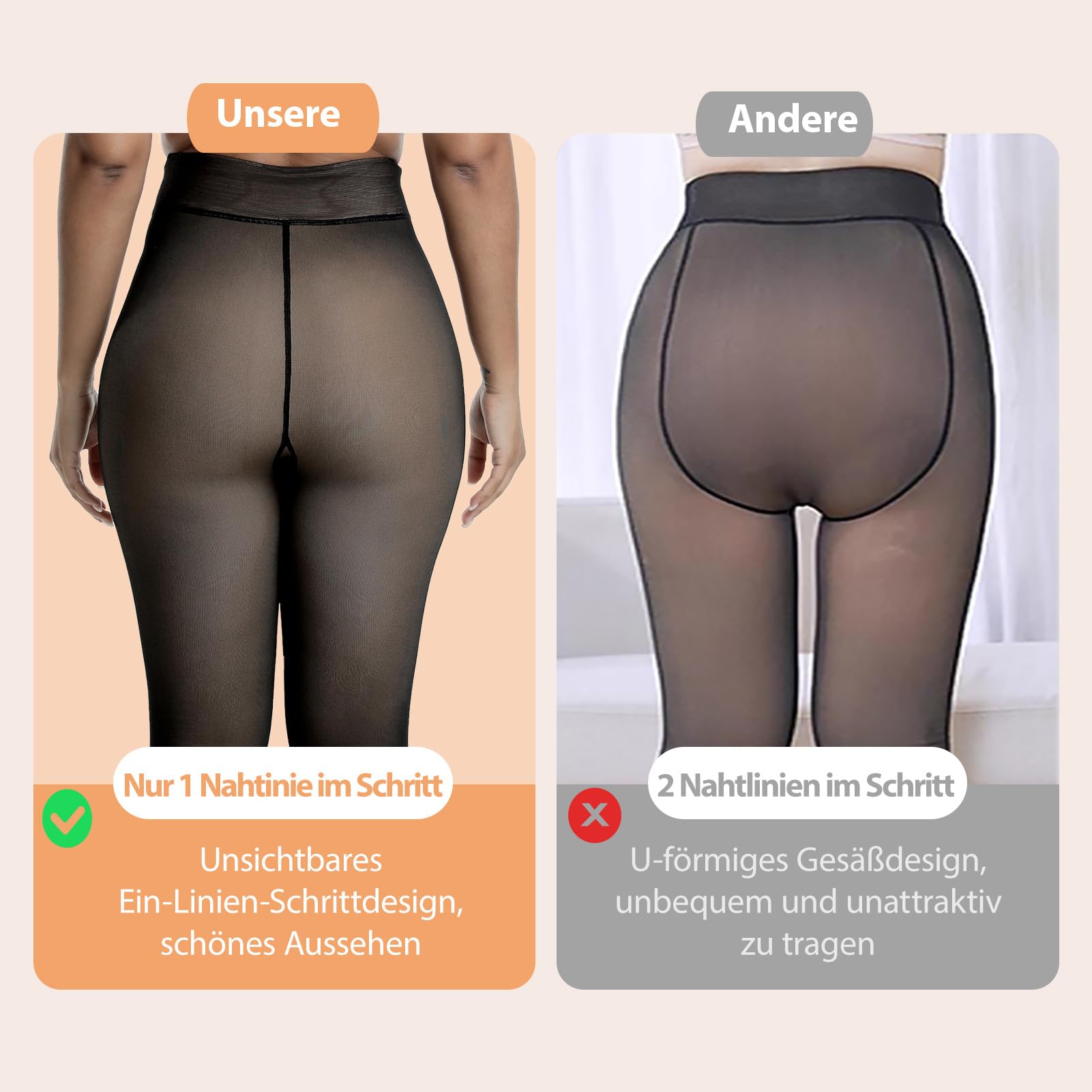 DIKER Collant Termici Donna, Calzamaglia Termica Donna Invernali con Fodera in Pile Morbido, Alta Elasticizzata, Calzamaglia Coprenti a Vita Alta con Versione Lunga