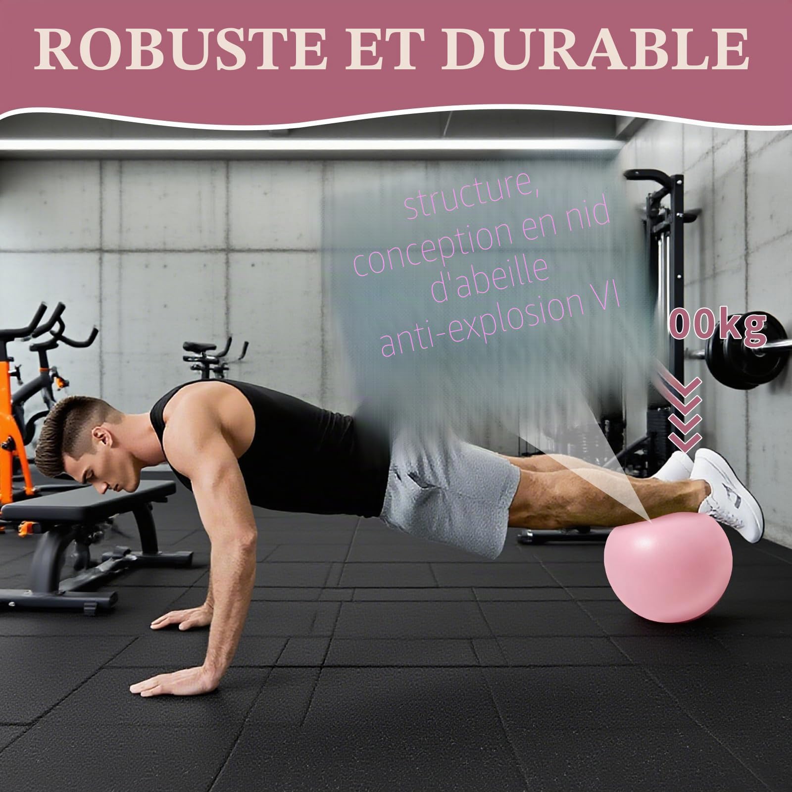 Vortix Lot de 3/6 balles de Pilates 25 cm – Anti-explosion, antidérapantes – Ballon de gymnastique avec tuyau gonflable, pour yoga et muscles du plancher pelvien
