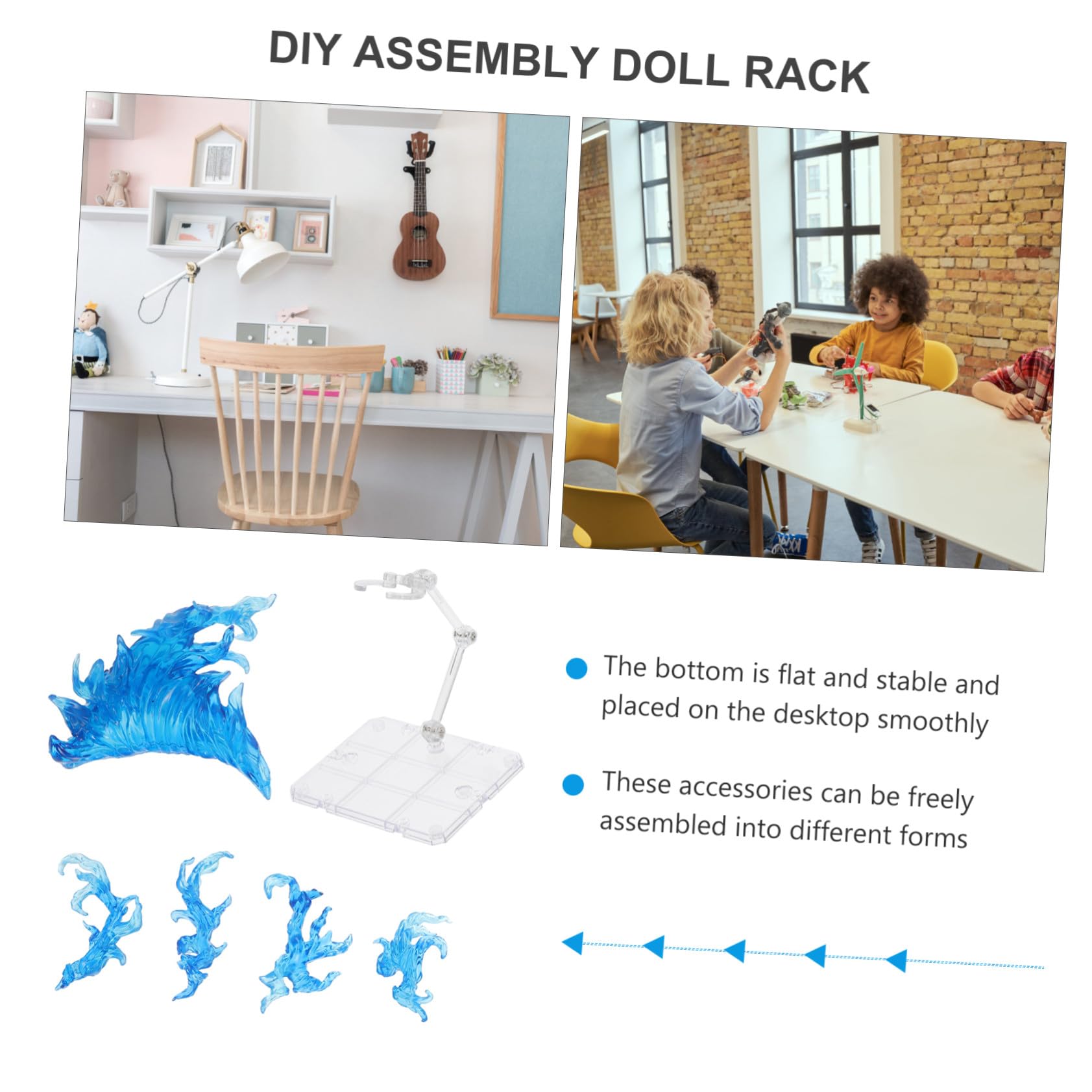 iplusmile Soporte Transparente para Figuras de Acción con Efecto Azul Base para Exhibición y Montaje de Muñecas Soporte Resistente para Figuras Coleccionables