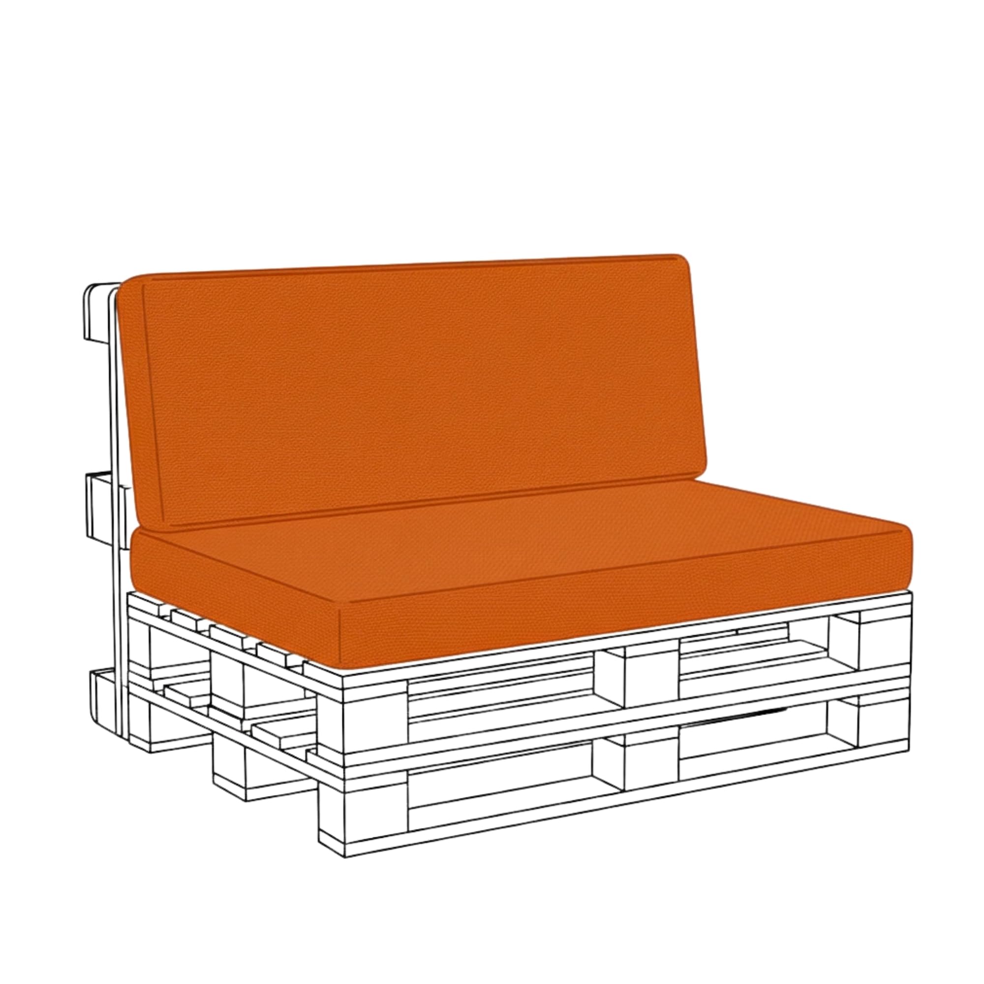 Kosiproducts Pallet Seating Pads & Back Cushions Water Resistant Soft Polyester (Seat Only, Orange)