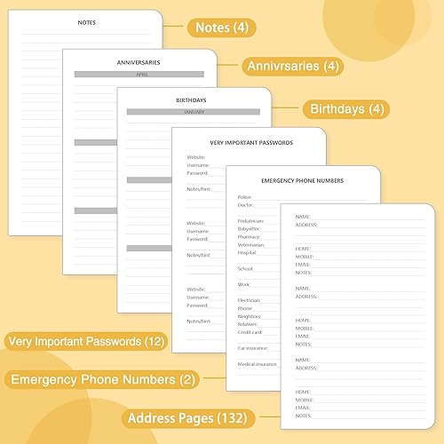 Miniatura 42 de Libreta de direcciones con pestañas alfabéticas, libro de contraseñas de tapa dura, organizador de direcciones para mantener un registro de números