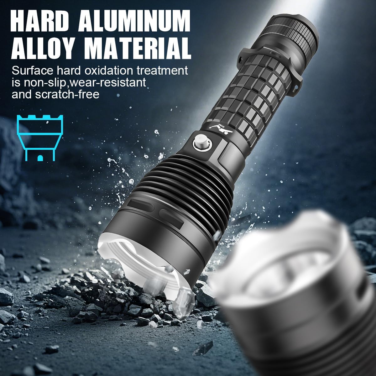 3000LM Diving Flashlight IPX8 Waterproof Scuba Light 3 Modes Rechargeable Underwater Light for Snorkeling, Ideal Gift for Divers and Underwater Sports Enthusiasts
