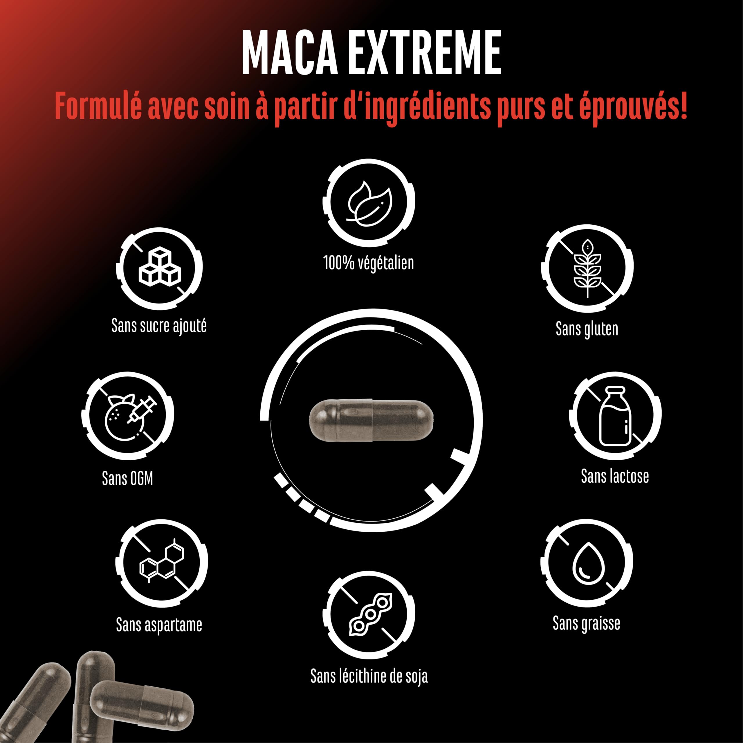 capsules de Maca Extrême - 365 capsules - Haute Dose avec 30.000mg par Portion Journalière - Extrait Spécial 10:1 - Vegan - German Elite Nutrition
