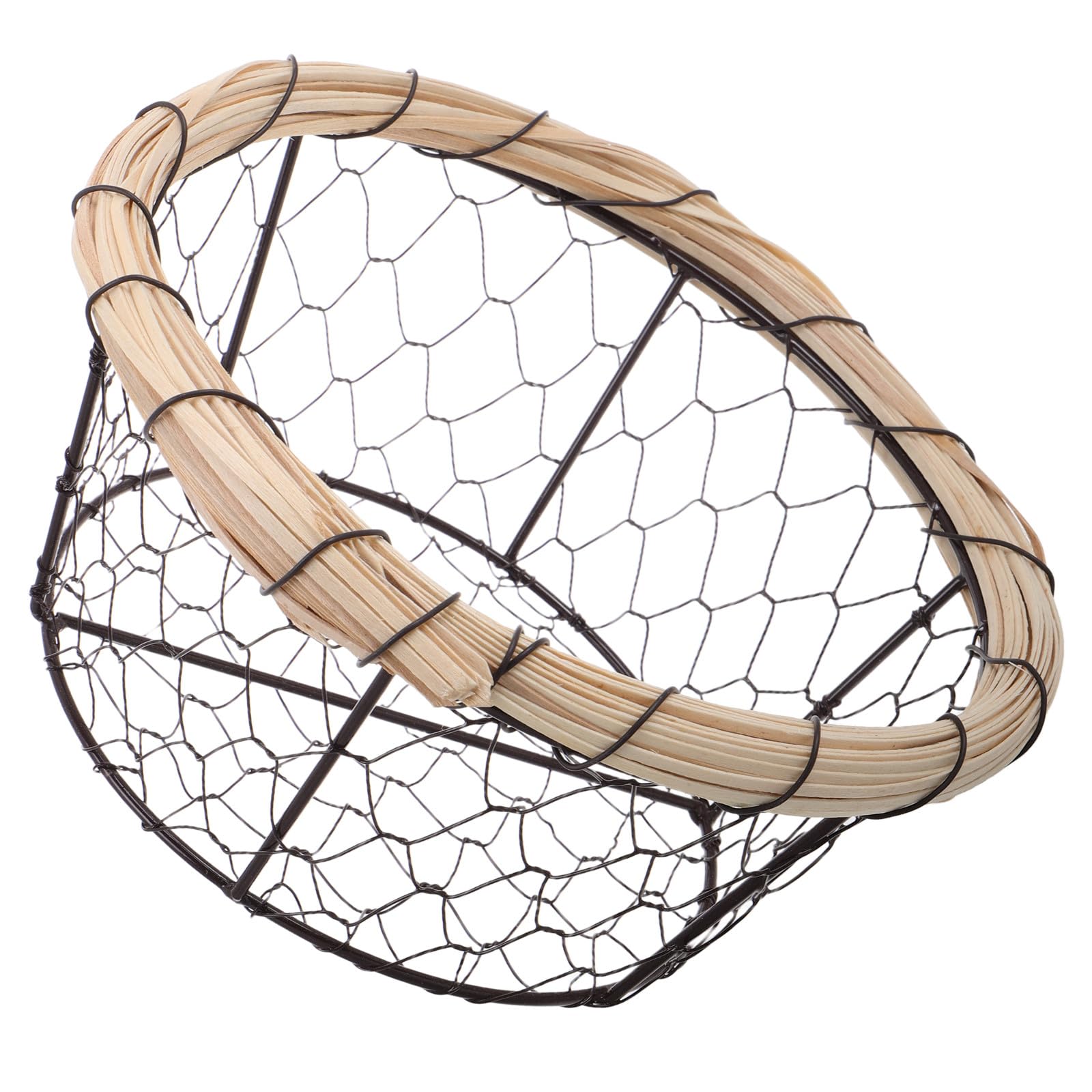 Cesta de alambre de hierro BESPORTBLE de 19 cm para huevos y pan con almacenamiento ventilado