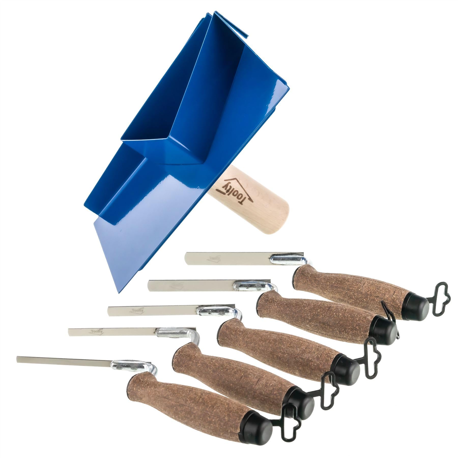 Mortar Holder with Pointing Trowels Cork Handle 6, 8, 10, 12, 14 mm Toolty DIY
