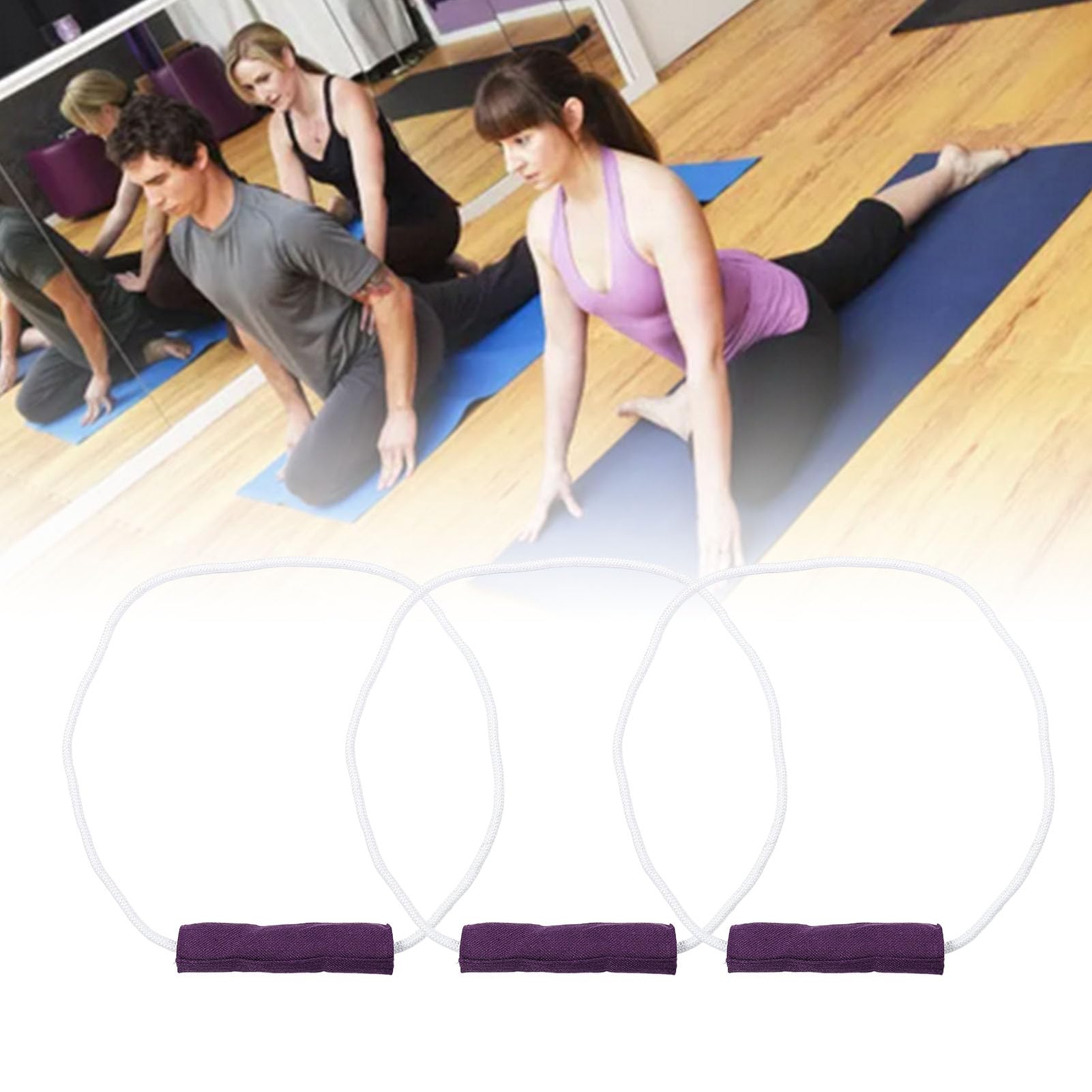Yoga Gurt, Yogagurt Beinstretcher Stretching Band Dehnungsband, Yoga Gurte Set Pilates Ballett Spagat Gymnastik Flexibilität Training, Lila