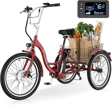 Electric Trike for Adults, Max 60Miles Range, Low Step, 24/26 Inch
