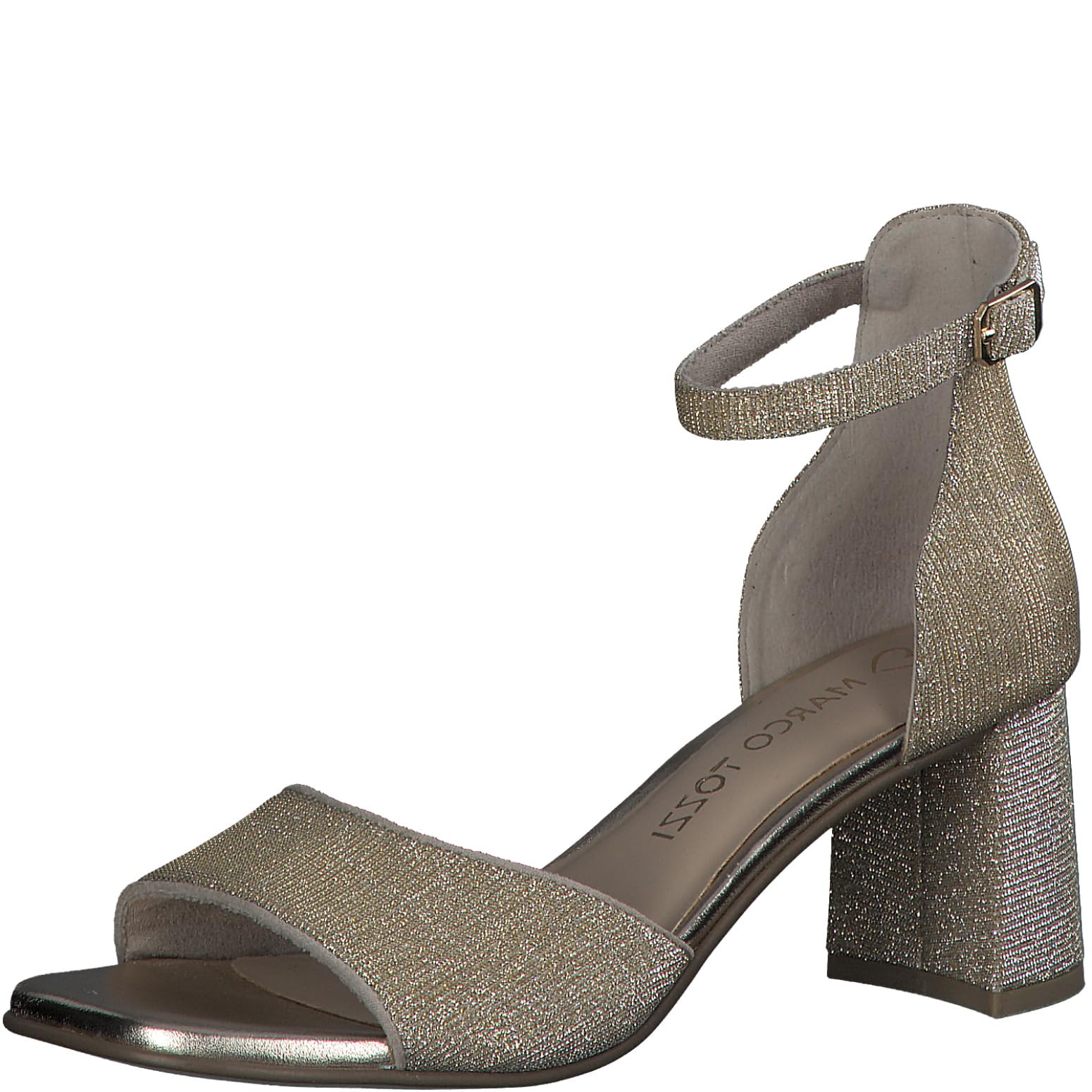 MARCO TOZZI Women's 2-28332-42 Heeled Sandal, Gold, 6.5
