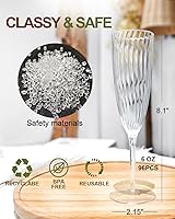 Vista 3 de Copas de champán de plástico transparente, 96 PIEZAS, vasos de cóctel desechables reutilizables para el hogar, la vida diaria, fiestas, cumpleaños
