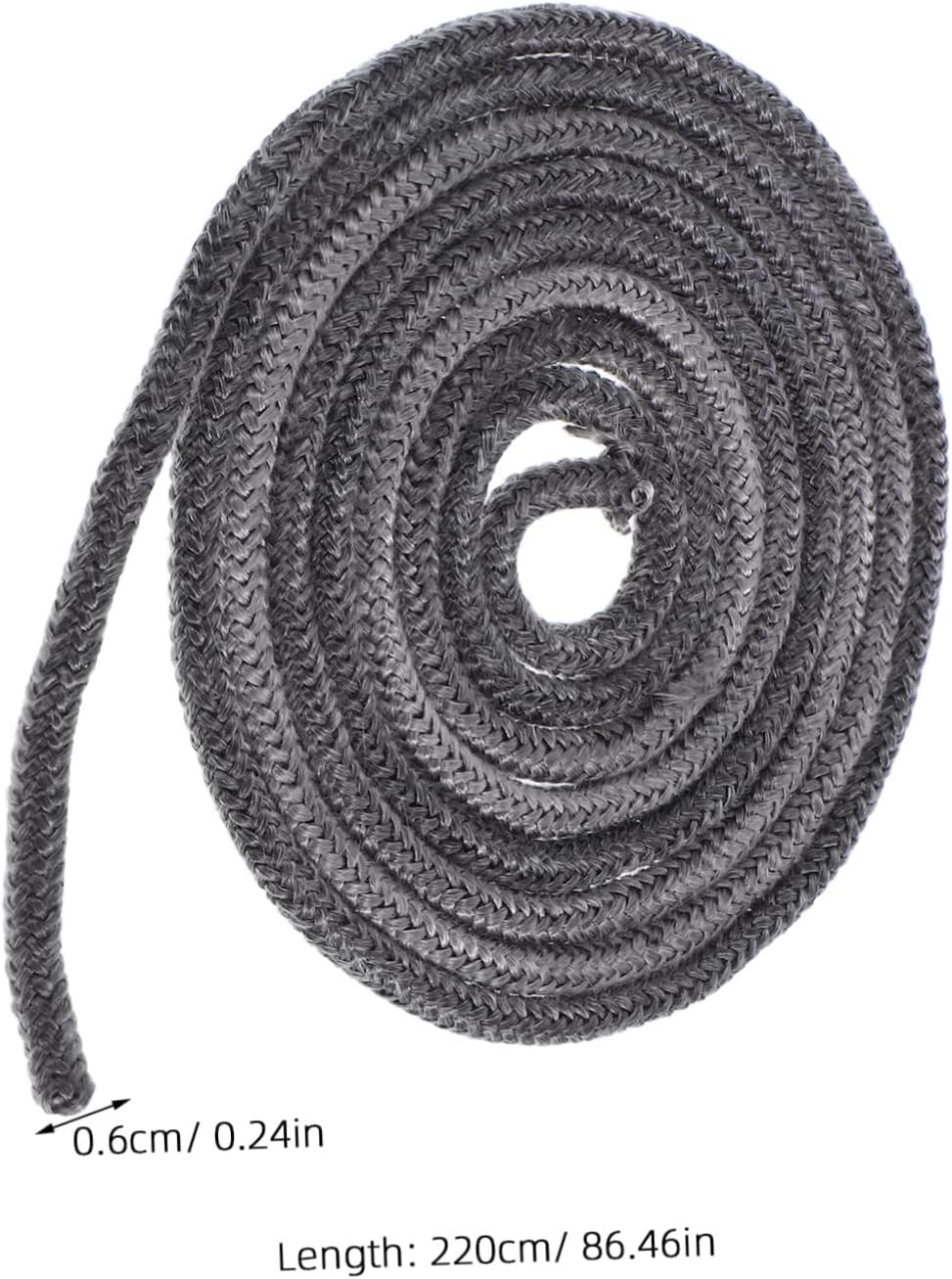OUNONA Impregnated Fiberglass Rope Gasket: 6mm*2.2m Heat-Resistant Stove Door Seal - Anti-Leak Fireproof Cord for Stove Repair Oven Maintenance
