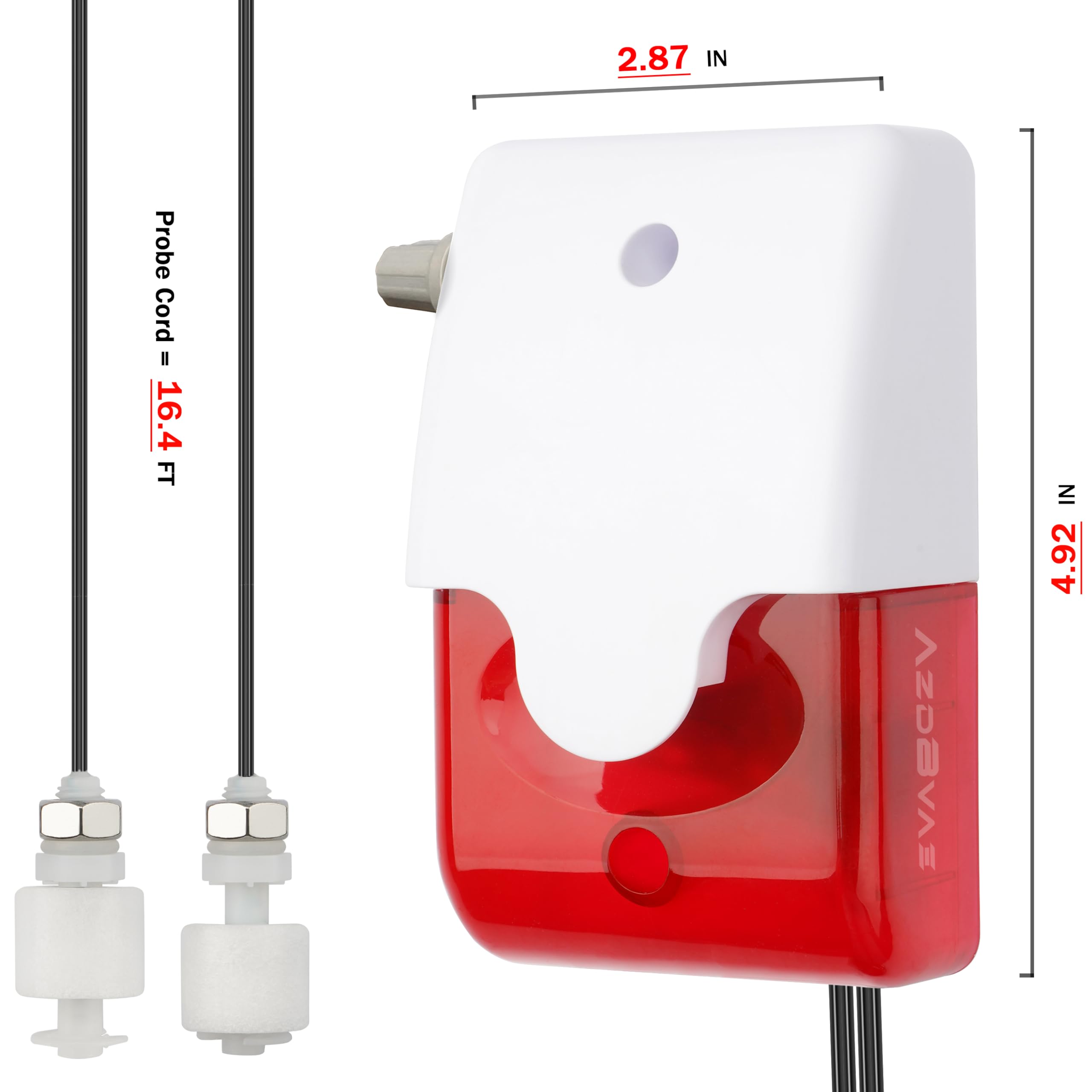 Detector de sensor de alarma de nivel de agua alto/bajo, sirena estroboscópica roja de 120 dB, sensor de fugas de agua, cable de sonda de 16.4 pies, adecuado para tanque de agua/acuario, piscina