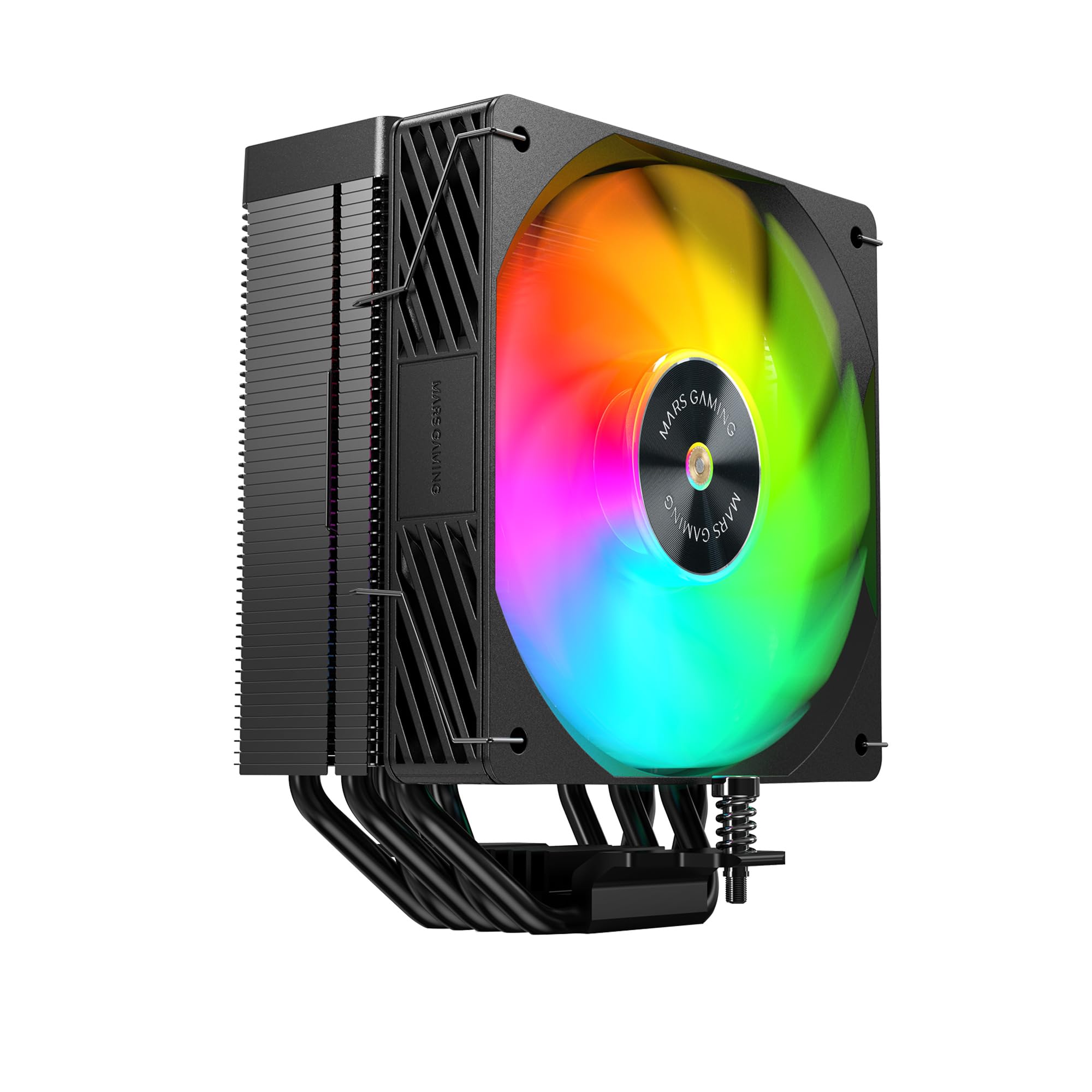 MARS GAMING MCPU-X5ARGB, Disipador CPU 280W TDP, 5x Heatpipes HCT Nueva Generación, Ventilador PWM SI Extreme-Silent ARGB 120mm, Núcleo de Cobre Hiperbalanceado, Compatibilidad Universal, Negro