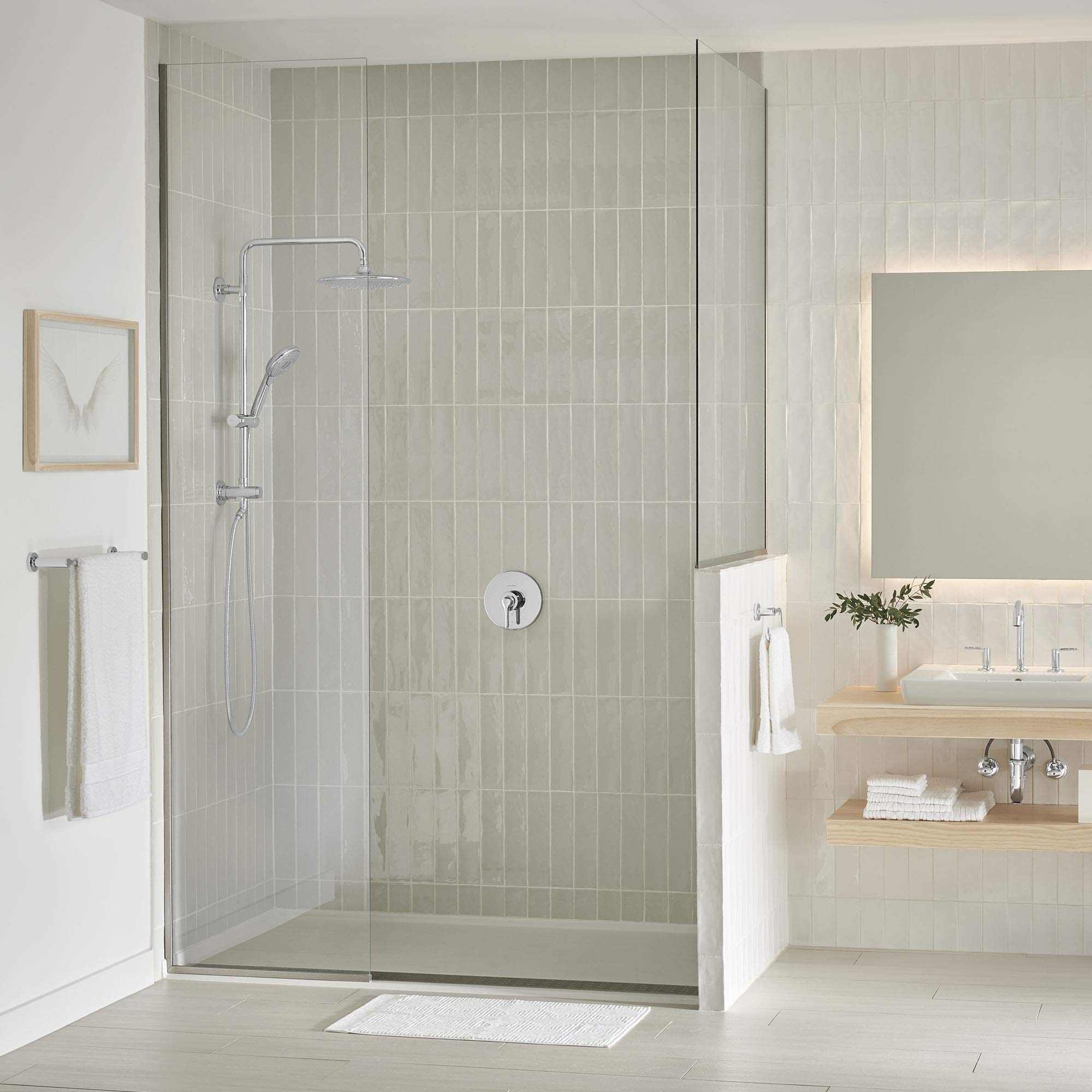 フレーム、パーツ さくら機電American Standard タイムスクエアトリムキット 節水シャワーヘッドとカートリッジ付き 光沢クロム