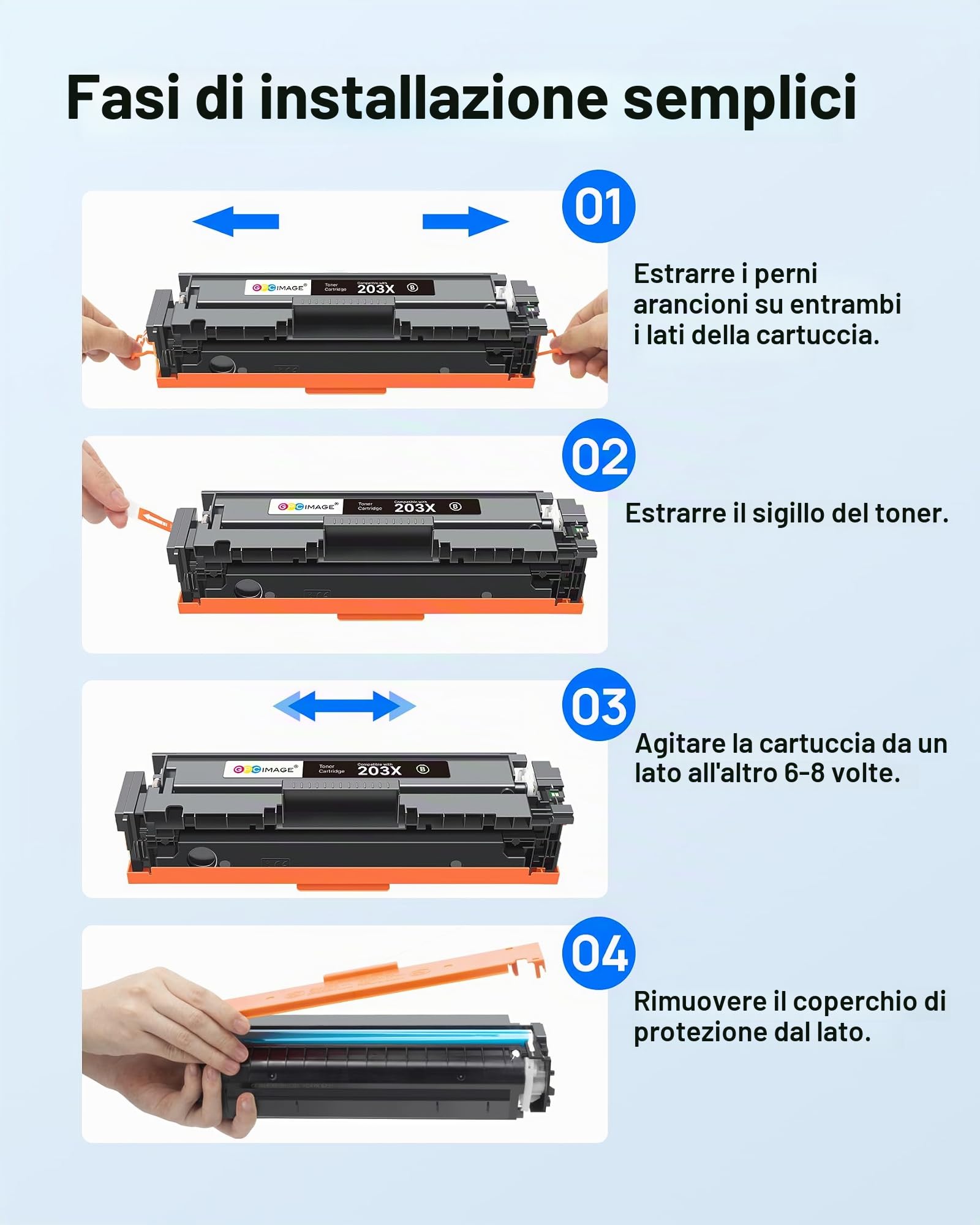 GPC Image 203X Nero Cartucce di Toner Compatibile per HP 203X 203A CF540X CF540A per toner HP Color Laserjet Pro MFP M281fdw M281fdn M281cdw M280nw M254dw M254nw M254dn (Nero, 2-Pack)