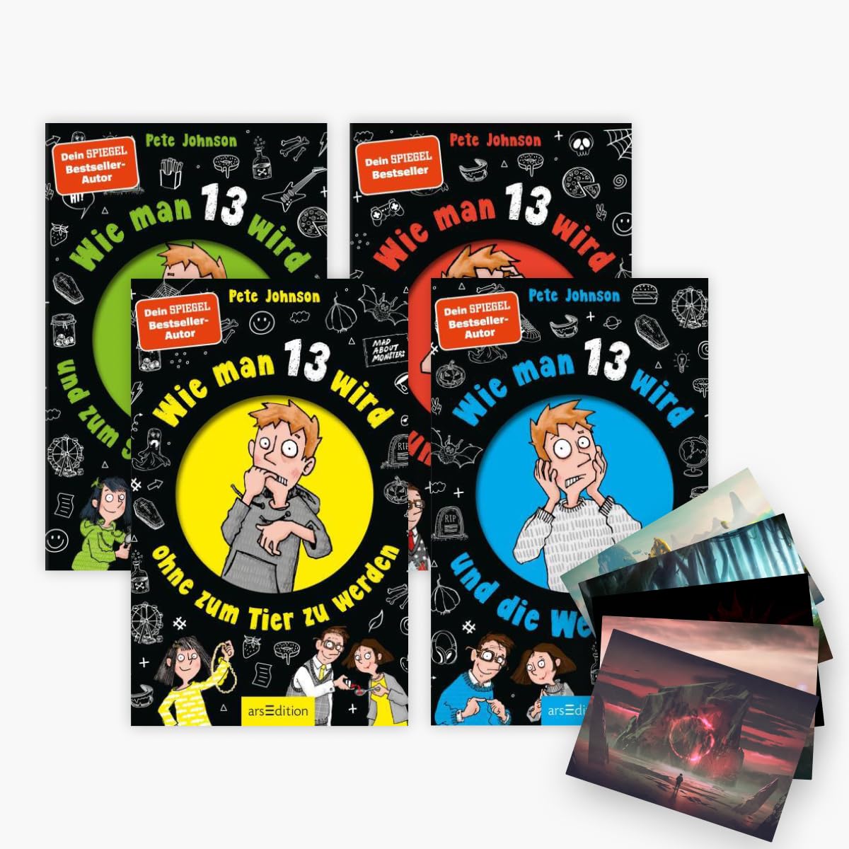 Wie man 13 wird - Komplettset der Halbvampir-Reihe - 4 Bände plus 1 exklusives Postkartenset