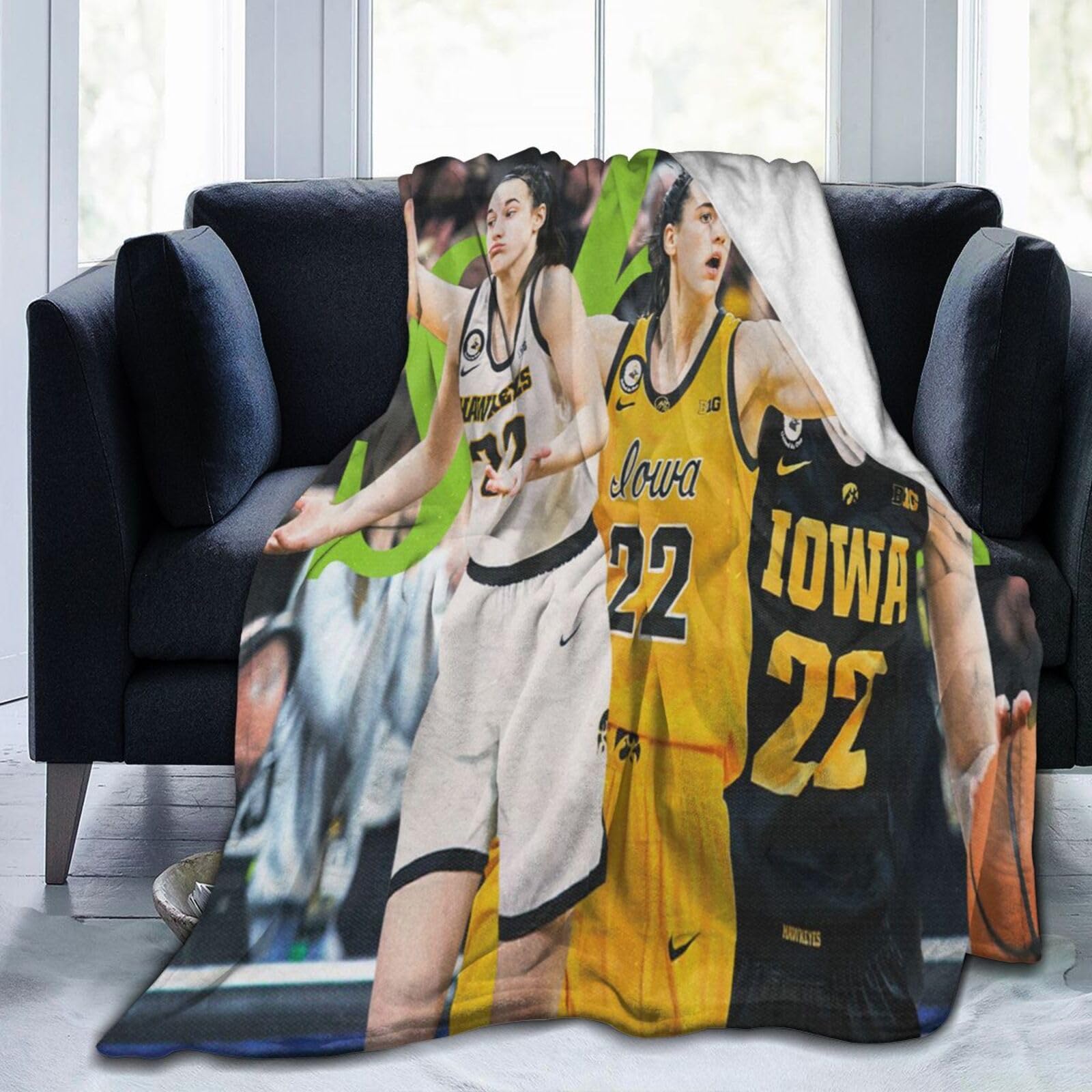 FOLOFOGO Clark-Basketball Fans 22 Throw Blankets Warm Sofa Bed Blanket for Living Room All Season 50"x40"