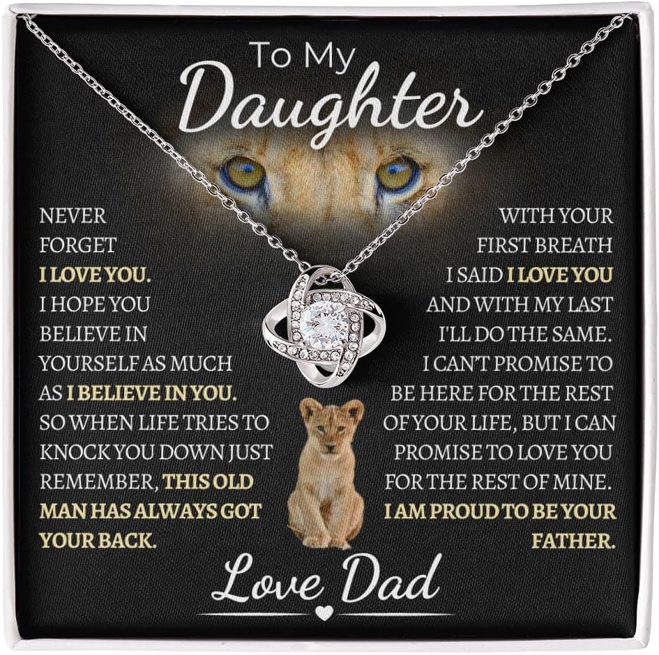 Daughter Necklace From Dad, Daughter Gift From Dad, Anniversary Graduation Christmas Birthday Gifts For Daughters From Mom, Meaningful Gift For Daughters With Message Card And Box