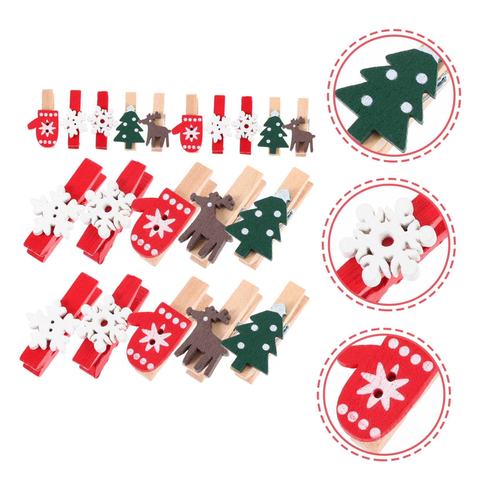 Gatuida 625stücke Teiliges Weihnachts Holzklammern Clips Für Weihnachtsbaum Dekoration Handwerk Und Süße Klammern Im Weihnachtsdesign Für Karten Und Notizen