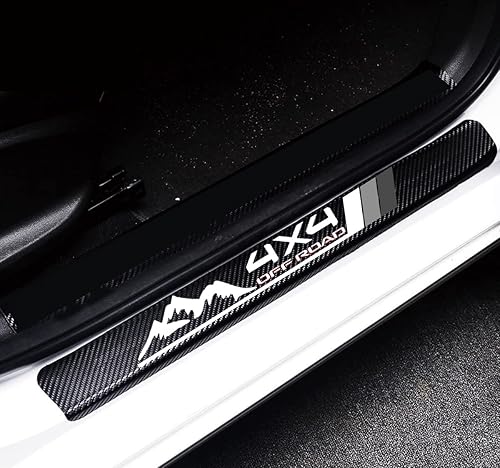 MAXDOOL 4 protectores reflectantes de fibra de carbono 4D para decoración de umbral de puerta, accesorios para Toyota Tacoma TRD 4Runner Tundra Rav4