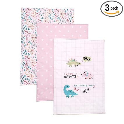 TIDY SLEEP Changing Mat (Dino Baby Girl, 65 cm x 45 cm)