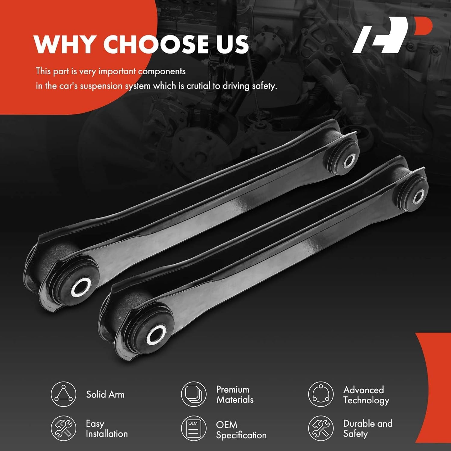 A-Premium 2 x Front Lower Control Arms, with Bushing, Compatible with Dodge Ram 1500 2006-2008, Ram 2500 2003-2009, Ram 3500 2003-2009, 4WD Only