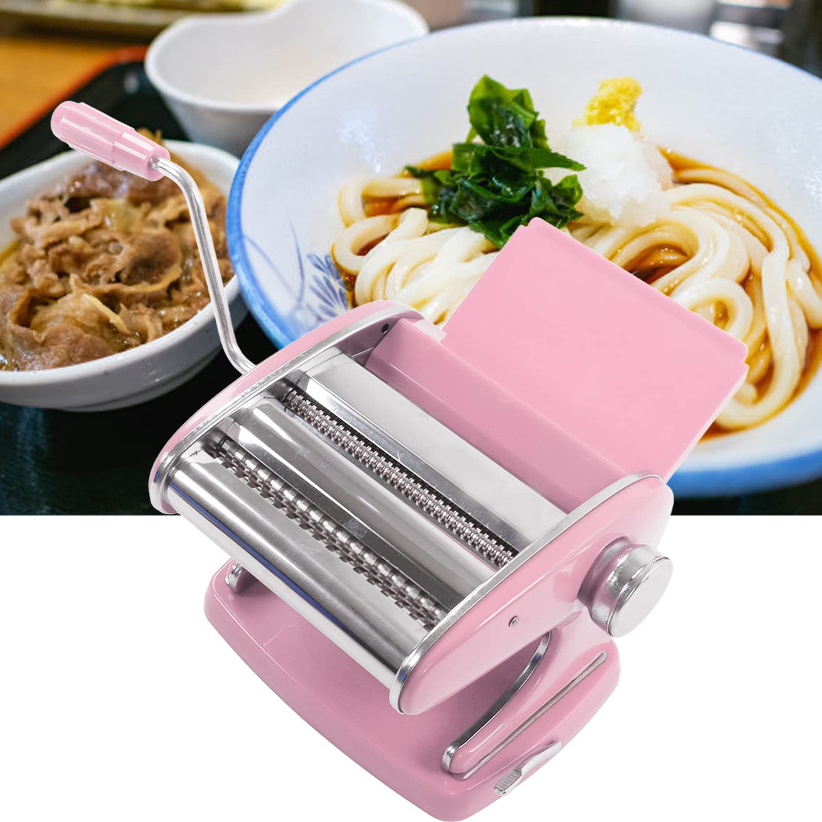 Cocoarm Máquina para Hacer Pasta Máquina para Hacer Pasta Manual de Acero Inoxidable con Base de Succión Prensa y Cortador de Fideos Multifunción para Casera Masa de Lasaña Uso por Familias (Ventosa