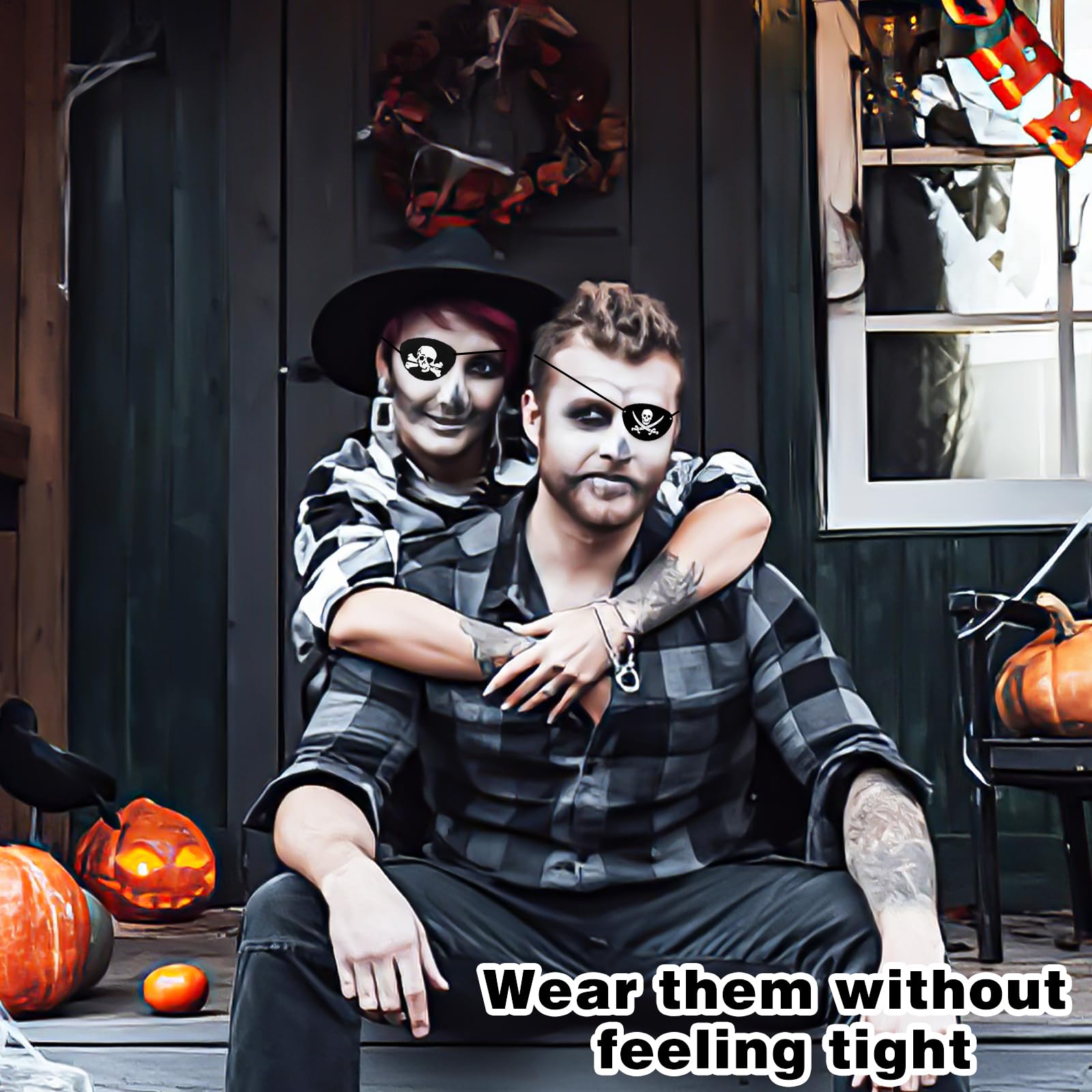 Benda per Occhio da Pirata, Bende in Feltro per Occhi da Pirata Bende Nere per Occhi da Pirata Bende per Un Occhio Festa di Halloween Puntelli di Prestazioni Natalizie(24 Pezzi)
