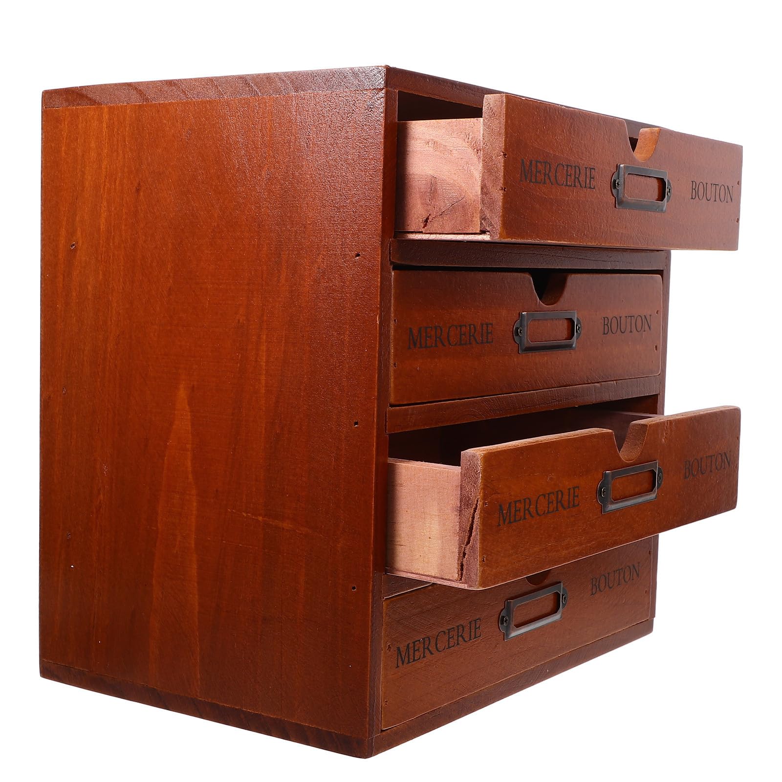 Alipis Scatola Portaoggetti da Scrivania a 4 Cassetti, Organizer Cosmetici e Portapenne in Legno, Multi-strato, per Desktop, Ordine e Decorazione