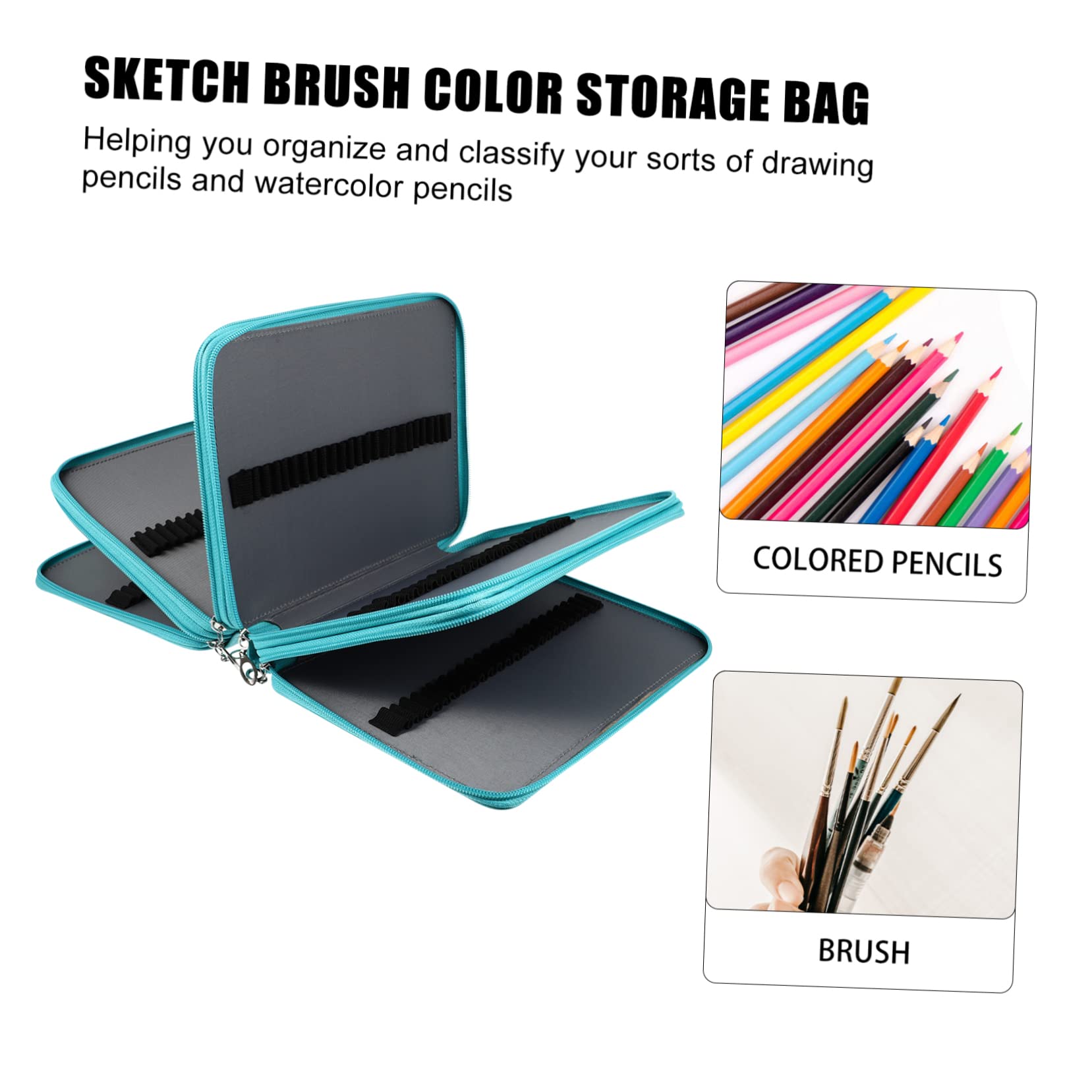 Borsa Per Matite Con Cerniera Astuccio Multiuso Per Artisti e Studenti Capacità Lago