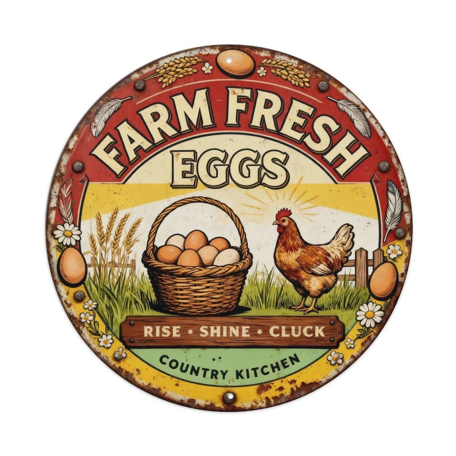 Farm Fresh Eggs Sign Metal Tin Sign Plaque