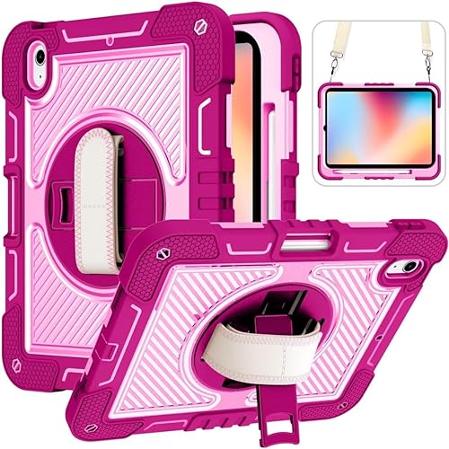 Funda para iPad de 10.9 pulgadas de 10.9 pulgadas 2022, con soporte para lápices, resistente a los golpes, funda protectora resistente, correa de