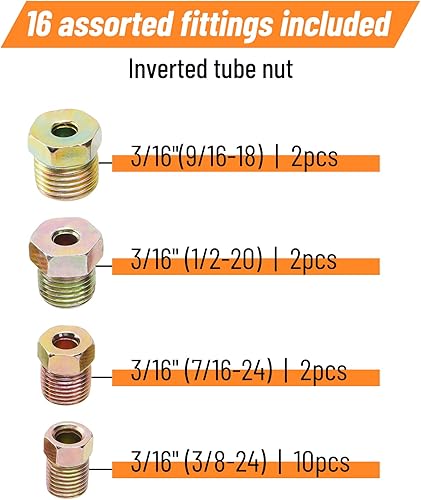 Miniatura 4 de Kit de línea de freno con revestimiento de cobre 316 de 25 pies (incluye 16 accesorios y 4 uniones de línea de freno) + kit de herramientas de doble