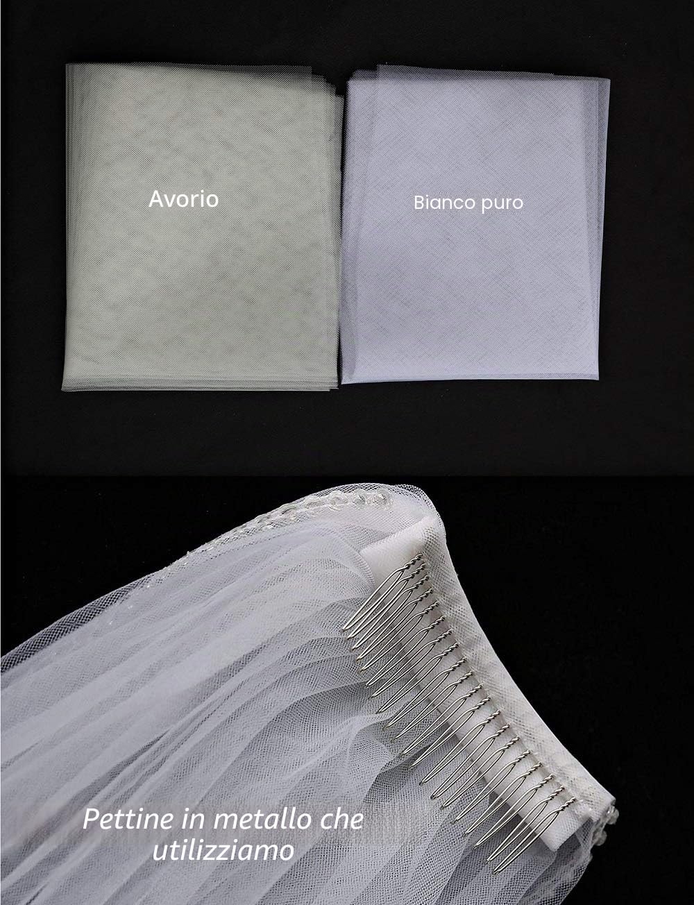 EllieWely Velo da sposa in pizzo a 1 piano, lunghezza cattedrale, F13, Avorio, 3M*3M (118 inch)