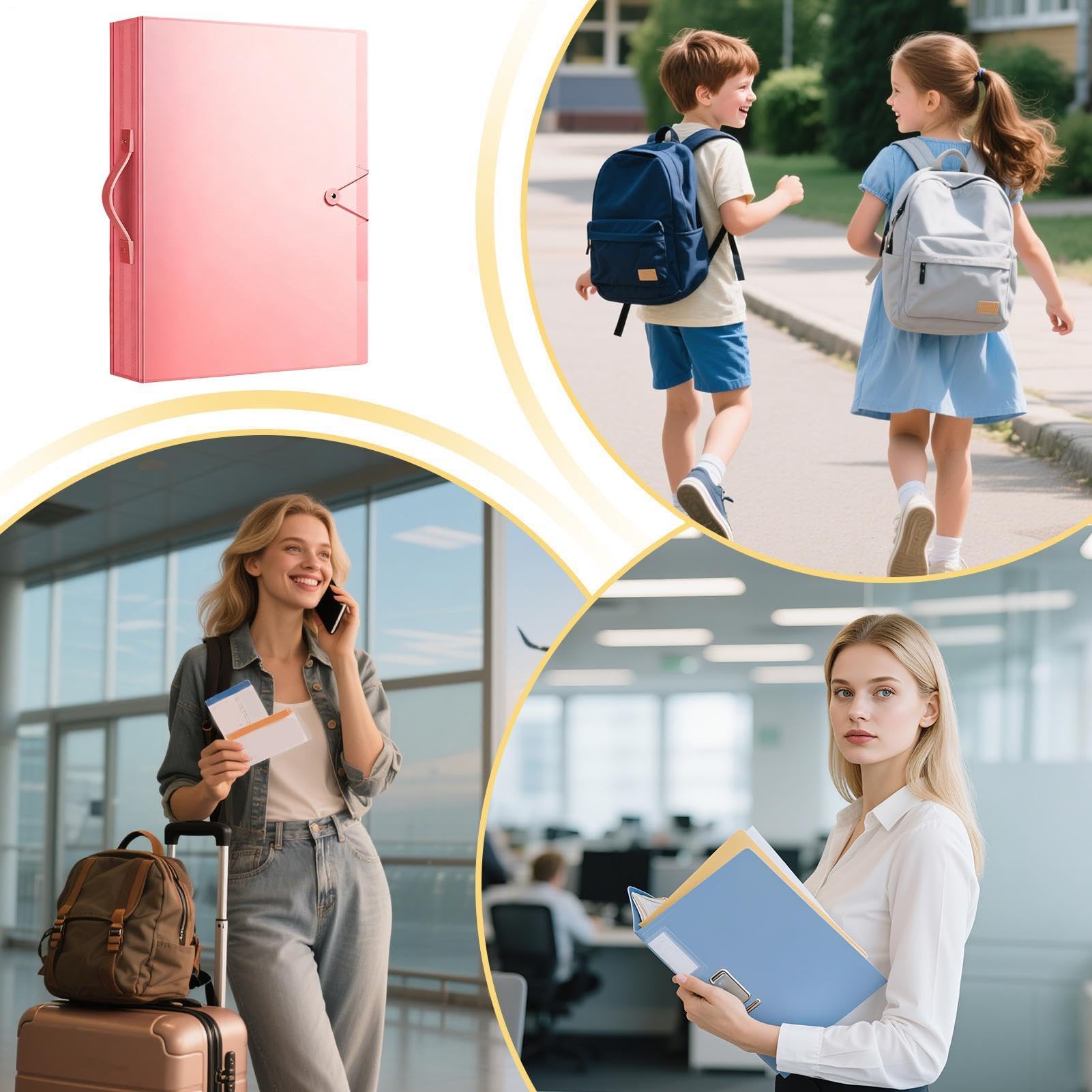 -Carpeta - 60 bolsillos Organizador de maletas portátil duradero | Carpeta transparente de compartimentos - Para pinturas, certificados, oficina, aula, hogar, dormitorio, escritorio, estudio, mujeres