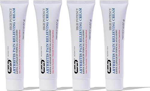Rugby Crema para aliviar el dolor de artritis de alta potencia, 2 onzas cada uno (paquete de 4)