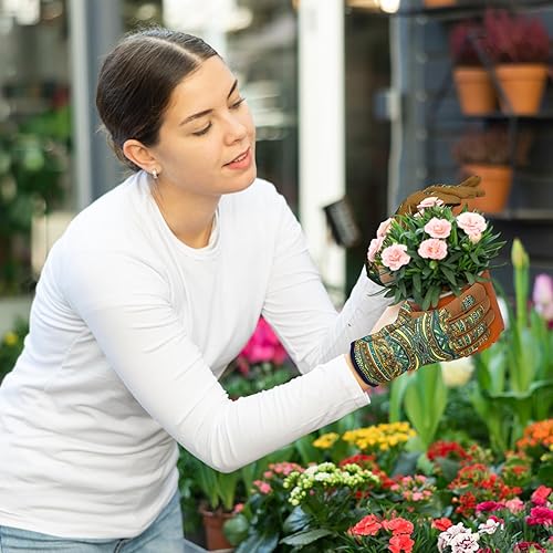 Miniatura 7 de Guantes de Jardinería de Cuero MERTURN para Mujeres, Guantes de Jardín a Prueba de Espinas, Guantes de Trabajo Compatibles con Pantalla Táctil,